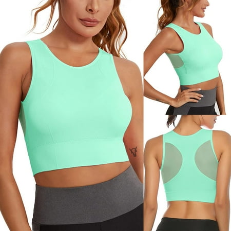 

Cathalem Sports Bra Tops Bra Sports Women s Sports Crop Longline In Yoga High Top Bra Built Impact Wireless Women Sports Top Underwear Mint Green Medium