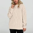 thumbnail image 4 of Besolor Sweaters for Women Crewneck Long Sleeve Cable Knit Casual Loose Pullover Tops Trendy Fall Winter Outfits, 4 of 5