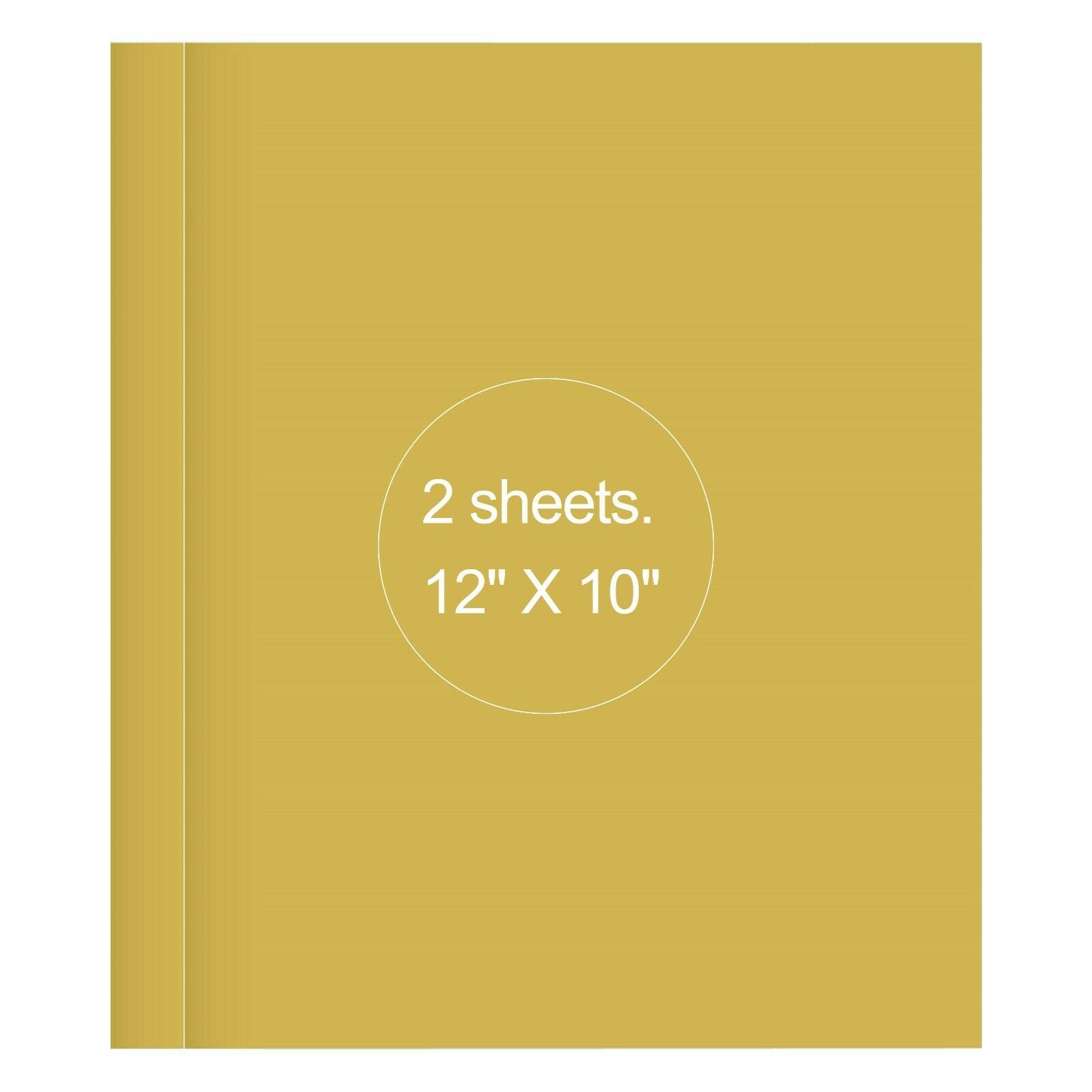 2 Sheets Gold 12" x 10" Pre Cut HTV Iron On Heat Transfer Vinyl Paper for T-Shirts Cricut Silhouette