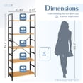 thumbnail image 3 of Gianna 5 Tier Bookshelf, Free Standing Shelf, Bookcase Shelf Storage Organizer, Industrial Book Shelves for Home Office, Living Room, Kitchen, Wood, 3 of 7
