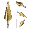 thumbnail image 2 of 1 pieza de broca de cono escalonado de acero de alta velocidad 4-22 MM HSS Hexagonal yeacher Broca escalonada, 2 of 7