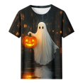 thumbnail image 3 of Plus Size Halloween Shirts for Women Short Sleeve Spooky Season Loose Fit Tops Cute Funny Comfort Ghost Graphic T Shirt, 3 of 5