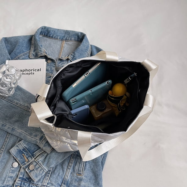 Bolsa acolchada de algodón, informal, de invierno, con asa superior, suave para ir de compras, viajar Tmvgtek Para Estrenar