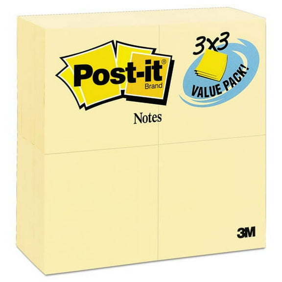 Original Pads in Canary Yellow, Value Pack, 3" x 3", 100 Sheets/Pad, 24 Pads/Pack | Bundle of 5 Packs