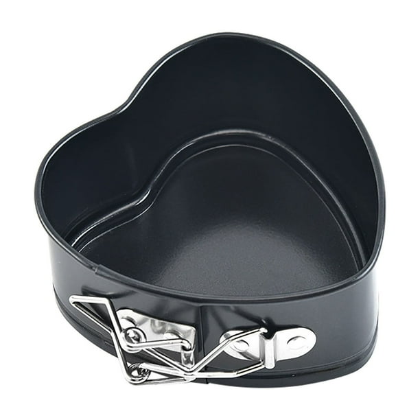 Pisexur Batería de cocina Herramientas para hornear Bandeja para hornear en forma de corazón con cierre a presión Molde antiadherente para hornear pasteles Bandeja in para la cocina del hogar