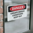 thumbnail image 4 of (2 Pack) Unsafe Bridge Conditions Keep Out OSHA Danger Sign 14 Inch X 10 Inch Vinyl Label Decal Sticker Weather Resistant, UV Protected for Workplace, Business, and Construction Site,, 4 of 7