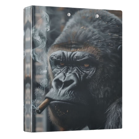 Durable 3 Ring Binder,1.5 Inch,Holds 220 Sheets,Presentation View for School Supplies Office and Home Binders A Gorilla Smoking