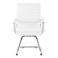 thumbnail image 3 of Office Star Fauteuil d'Appoint en Similicuir Blanc avec Base Chromée, 3 of 5