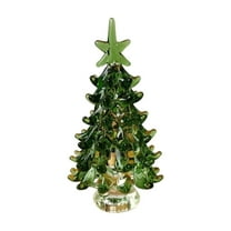 hulanddfd Christmas Crystal Tree Miniature Figurines, Glass Christmas Tree Ornament Mini-landscapes gor Home Decor Gift Tabletop Decor C