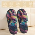 thumbnail image 2 of Lukts Colorful Patterned Rabbit for Autumn and Winter Cotton Slippers, EVA Wear-resistant and Non-slip Indoor and Outdoor Home Slippers-Medium, 2 of 8