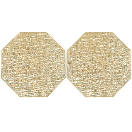 

HOMEMAXS 2pcs Table Mat Modern Hollowed Octagon Shape Placemat Table Decoration Pad