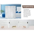 thumbnail image 3 of YRLLENSDAN 4 Panel Wood Room Divider White 5.6 Ft Tall Privacy Wall Divider 66.9" x 15.75" Each Panel Folding Wood Screen for Home Office Bedroom Restaurant (White), 3 of 7