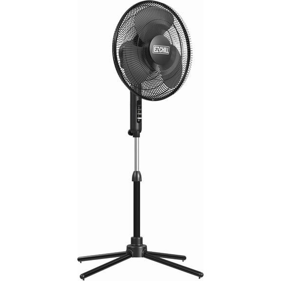 16" Oscillating Pedestal Fan with 3-Speed, 90-Degree Oscillation, Adjustable Height & Tilt, Powerful  Flow, Black