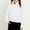 White, variant on JUSLIO Girls Sweatshirts Stand Collar Zipper Hoodless Sweatshirt Solid Color Pockets Pullover Long Sleeve Tops Sweatshirts(5 years）