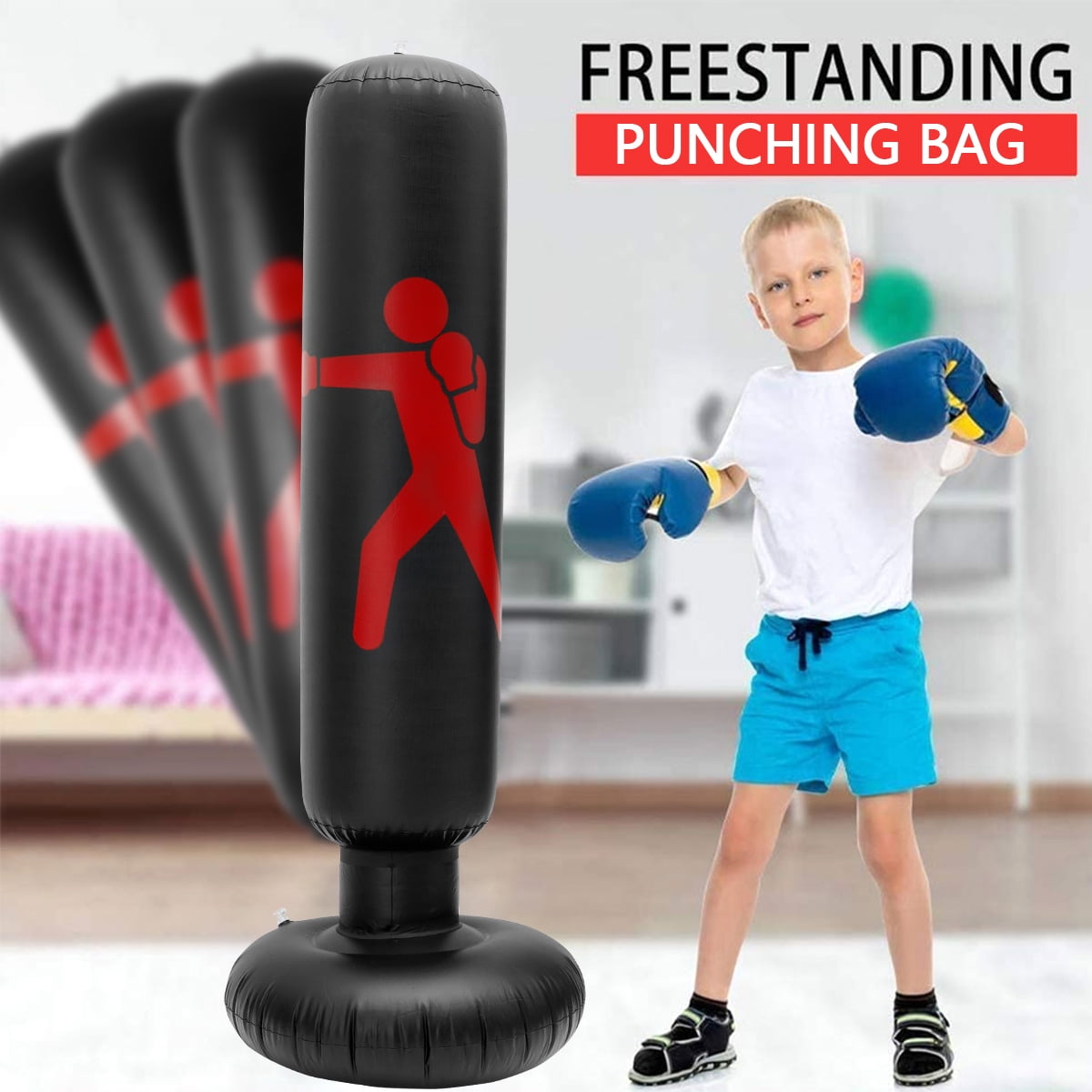 Games Hub Inflatable Giant Boxing Set Children Gloves and Punch Bag Garden Game 