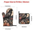 thumbnail image 2 of Naloa Moonlit Crow Blossoms Oven Mitts and Pot Holders 4 pcs Set, Cooking Baking Grilling Kitchen Oven Glove for Cooking, 2 of 6