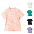 thumbnail image 4 of CHEEREAM Kids Boy Girl Tie Dye Short Sleeve T Shirt Litter Girls Boys Crew Neck Tee Shirts for 4-12 Years, 4 of 4
