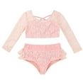 thumbnail image 3 of DPOIS Girls Two Pieces Floral Lace Dance Outfits Ballet Gymnastics Leotard, 3 of 5