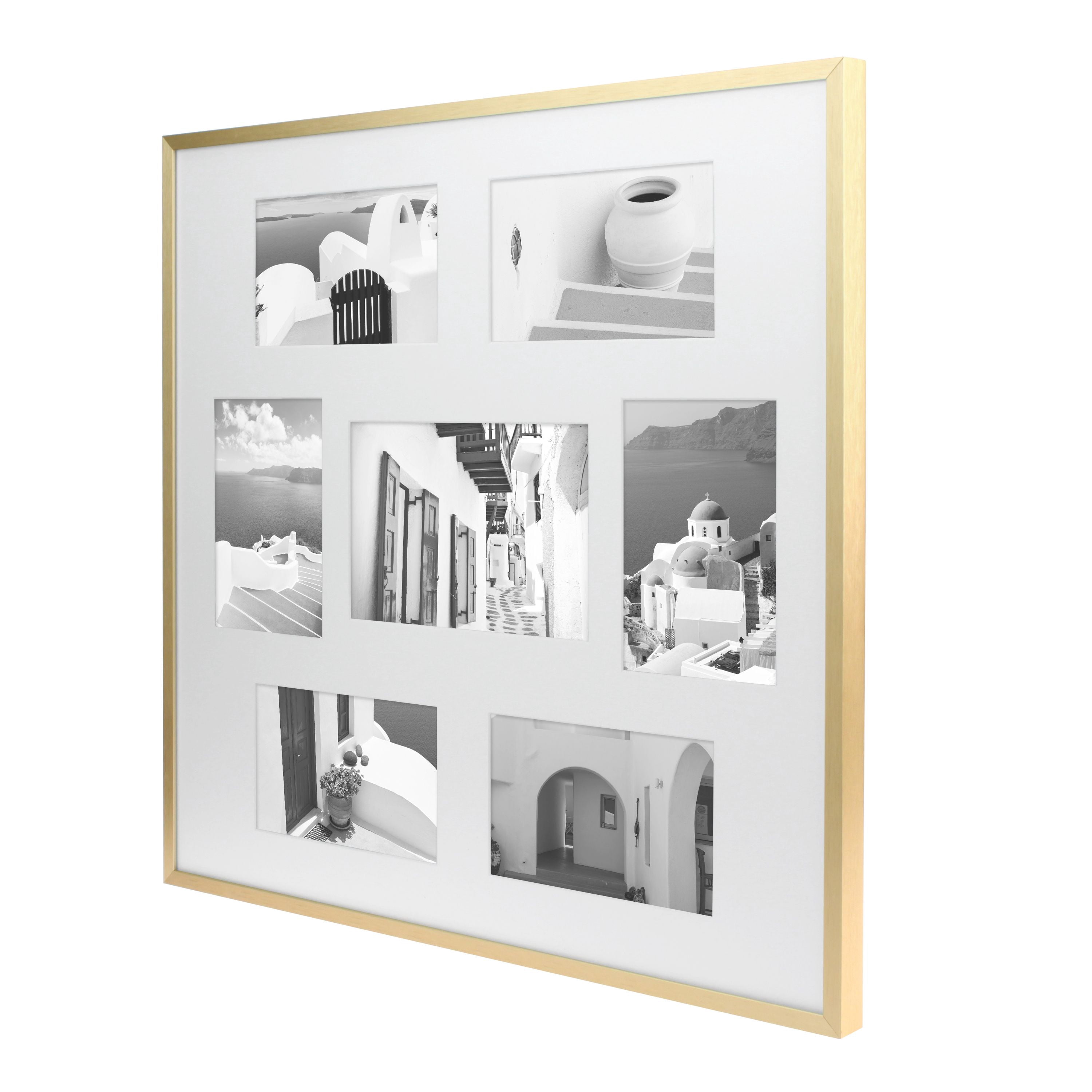Better Homes & Gardens 18x18 7- Open, Gold, Collage Wall Frame, Non Glare
