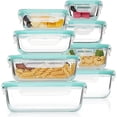 thumbnail image 1 of 8 Pack Glass Container Food Storage, Glass Meal Prep Containers with Lids, Airtight Glass Bento Boxes with Leak Proof Locking Lids, for Microwave, Oven, Freezer and Dishwasher, 1 of 5