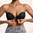 thumbnail image 5 of Iyufng Women's Front Closure Strapless Lace Bandeau Bra Anti Slip Push Up Convertible Bralette, 5 of 5