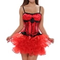 thumbnail image 3 of UPPADA Floral Corset Clearance,Womens Bustier Lingerie Bodice Corset Plus Size Bustier Tops Pattern Corset Belt Floral Bustier Top Underbust Lace Up Corset, 3 of 5