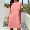 thumbnail image 4 of Sakmal Short Sleeve Moomoo Nightgownss for Women Soft Nightshirt Knee Length Solid Ladies Nightgown 2X, 4 of 6