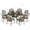 Khaki, variant on MEETWARM 9-Piece Outdoor Furniture Dining Set, All Weather Cast Aluminum Patio Garden Set- 8 Chairs, 61" Round Patio Dining Table with Detachable Lazy Susan, 2" Umbrella Hole,Dark Bronze