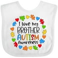 thumbnail image 3 of Inktastic I Love My Brother Autism Awareness Boys or Girls Baby Bib, 3 of 4