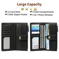 thumbnail image 4 of GOIACII Women's Leather Wallet Women Large Clutch RFID Protection Blocking Handbag Large Capacity Long Purse with 17 Card Slots and Mobile Phone Pocket, 4 of 7