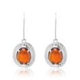 thumbnail image 1 of Gemistry "GG Collection" Oval Cabochon Gemstone Drop Earrings in Sterling Silver, 1 of 3