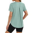 thumbnail image 5 of Quick-Dry Athletic T-Shirt for Women - Lightweight Short Sleeve Crew Neck Top, Moisture-Wicking Workout & Running Shirt Mint Green S, 5 of 7