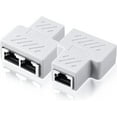 TRAHOO2 Pack RJ45 Splitter 1 to 2 Port T Adapter Female Socket