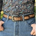 thumbnail image 3 of Men's Western Leather Cowboy Belt Tooled Embossed Handmade Belt with Removable Buckle 1.5” Wide, 3 of 8