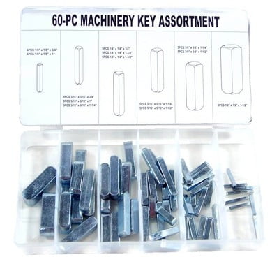 60 Piece Self Machinery Motor Arbor Steel Metal Key Way Keyway Assortment Kit