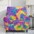 thumbnail image 2 of Renewold Tie-dye Purple Yellow Lazy Boy Recliner Chair Cover Wear Resistant Sofa Slipcover 4 Pieces Comfy Dog Couch Cover Reclining Chair Slipcover with Side Pocket for Pets, 2 of 8