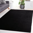 thumbnail image 3 of SAFAVIEH Faux Rabbit Fur Daven Solid Area Rug, Black, 4' x 6', 3 of 13
