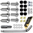thumbnail image 1 of Anti Theft License Plate Screws, Anti Theft License Plate Frame Bolts Tamper Resistant Fasteners, Stainless Steel License Plate Screws, 1/4"(M6) Secu, 1 of 5