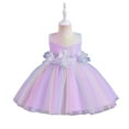 thumbnail image 2 of Esaierr Baby Toddler Girls Flower Dress Infant Wedding Bridesmaid Birthday Party Pageant Tutu Tulle Princess Dresses Mesh Tulle Dress Little Girl's Sleeveless Rainbow Dress for 1M-3Y, 2 of 7