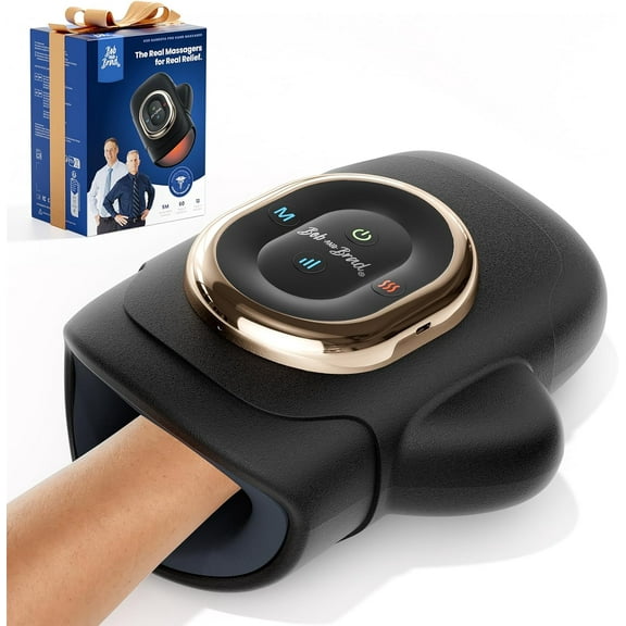 Bob and Brad Cordless Hand Massager with Heat Compression Hand Care, Quiet Portable Deep Tissue Hand Machine for Arthritis and Carpal Tunnel, Ultra-Lightweight for Pain Relief, Ideal Gift Men Women