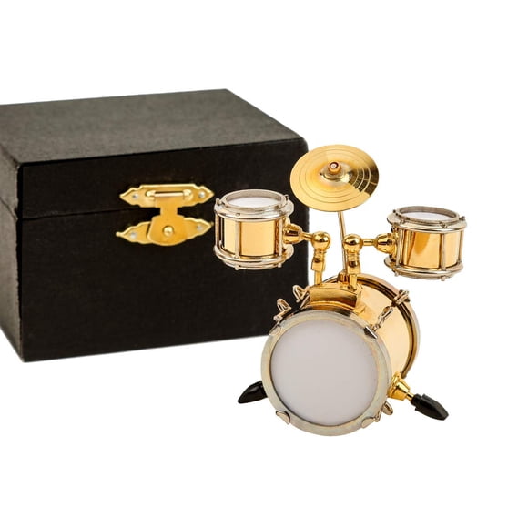 Tambor Seawoo Mini Percussion en miniatura con estuche para adorno navideño