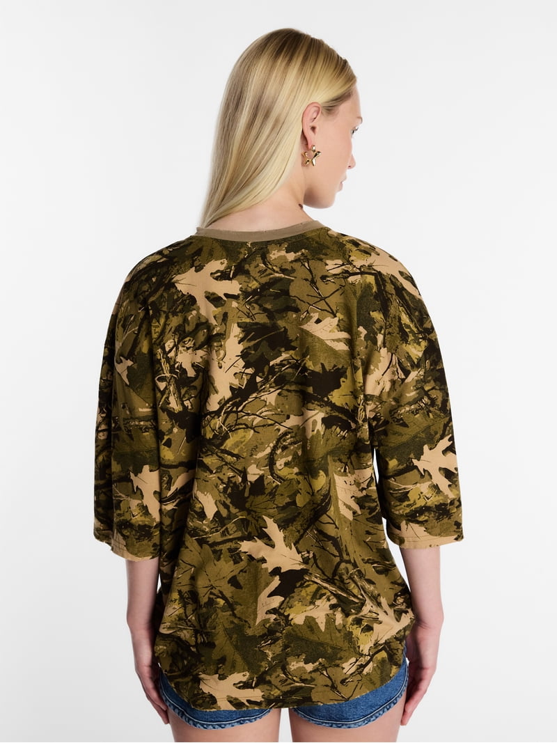 Kacey Lee Women's Haven't Been Boxy Camo Tee, Sizes XS-XXL