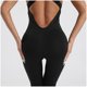 thumbnail image 4 of Gibobby Mono Ajustado de Verano Vestido de yoga para mujer con levantamiento de cadera y compresión del vientre, corsé corporal, mallas de fitness con espalda aérea(Negro， XL), 4 of 5