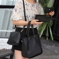 thumbnail image 4 of Mwjwdo Women's Vintage Oil Wax Leather 4-Piece Tote Bag Set, Solid Color Top Handle Satchel Crossbody Handbags for Daily Commute Black, 4 of 6
