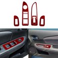 thumbnail image 1 of 6Pcs Red Carbon Fiber Door Control Panel Cover Trim for Chrysler 200 2011-2014, 1 of 4