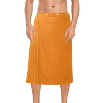 Mens Shower Wrap Adjustable Bath Wrap Towel Body Towels for Gym Shower Sauna Spa Orange 60x28