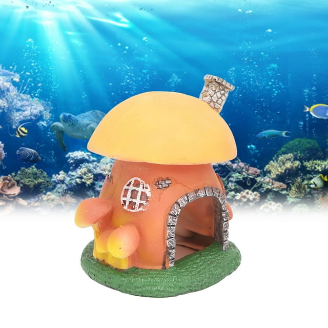 Decoración De Pecera, Duradero Adorno De Castillo De Hongos Para Acuario Hecho A Mano Esay Limpieza Base Estable Aquascaping Para Pecera