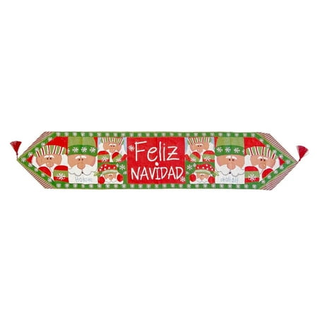 

TIANYUHE Christmas Theme Table Cover Tassel Design Vivid Bright Color Exquisite Santa Claus Table Runners for Party