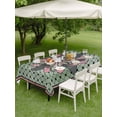 thumbnail image 4 of Outdoor Tablecloth with Umbrella Hole for Patio/Picnic/Party/Camping, Farmhouse Flowers Waterproof Table Cloth Rectangle Table Cover Washable, Ethnic Retro Abstract Pattern Lattice (54"x 80"), 4 of 8
