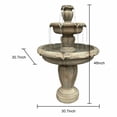 thumbnail image 2 of Hamiedun 48” H Outdoor Floor Water Fountain, 3-Tiers Concrete Water Fountain with Submersible Electric Pump - Garden Cascading Waterfall for Yard Patio Lawn Home Decor, 2 of 2